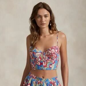 NWOT Women’s Polo Ralph Lauren Floral Cotton Bustier Top SZ 8